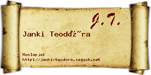Janki Teodóra névjegykártya